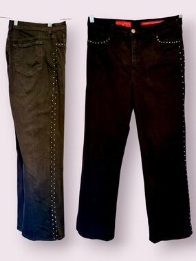 NYDJ Tummy Tuck Jeans Black Rhinestones Size 10